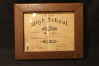 1940 Newcastle Indiana High School Diploma Framed Vintage Historical 