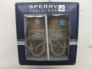 Sperry Top Sider Infant Baby Bluefish LC Boat Shoes Linen / Oat NIB 6 