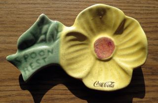 Vintage COCA COLA POTTERY FLOWER SPOON REST