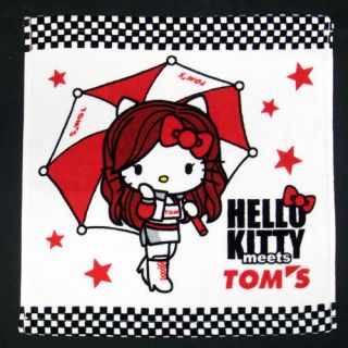 Hello kitty x TOMS Hand towel SANRIO 1400 Limited from JAPAN