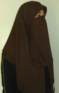 Niqaab Islamic Khimar Hijab Niqab Muslima Hejab   NEW Dark Brown Color
