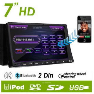 High Definition 2 Din HD LCD 7 Car DVD Player Bluetooth Radio Ipod TV 