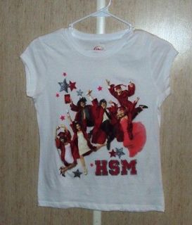 HIGH SCHOOL MUSICAL White NEW T SHIRT with Red Print ~ M 10/12 Tween 