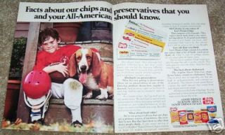 1982 ad Frito Lay Doritos Ruffles   football BOY & DOG