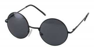   Black Round Lens Metal Frame Sunglasses John Lennon Ozzy Osbourne 60s