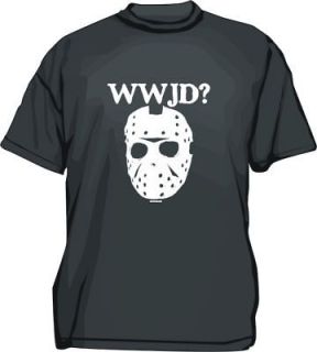WWJD? What Would Jason Do HOCKEY MASK Logo Mens Shirt