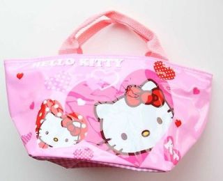 Hello Kitty lunch bag Vinyl Lining Pink small storage organizer/US 