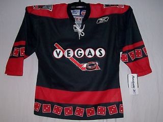 Las Vegas Wranglers Black Letters Crest ECHL Reebok 550 Jersey Small