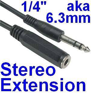   Stereo Male~Female Extension Audio/Headphon​e/Mic Cable/Cord 6.3mm
