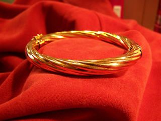 Veronese Oval Twist Hinged Bangle .925SS w/18k clad ~ Discontinued 