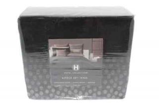 Hotel Collection NEW Skylight Black Cotton 4 Piece Comforter Set 