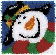 Wonderart Latch Hook Kit 12X12 Happy Snowman