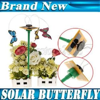 Solar Power Flying Color Butterfly Butterflies Garden Yard Decoration 