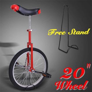   Wheel Skidproof Tire Unicycle W/ Stand Uni Cycle Cycling Bike Chrome