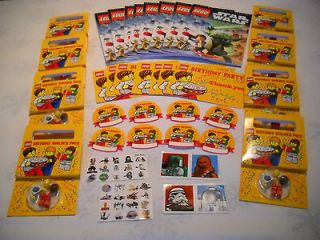 Lego NEW Birthday Party Packs for 8   Mini figs 3D Name Tags Padawan 
