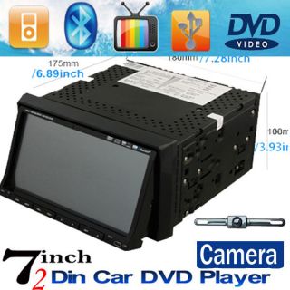   Touch Screen 2 Din Car DVD Player IPOD Bluetooth Radio TV USB+Camera