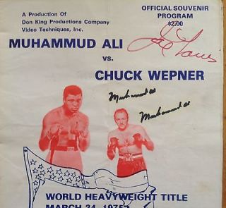 Signed Muhammad Ali vs. Chuck Wepner Program Autographed Joe Louis