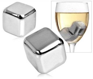 Stainless Steel Ice Cubes Pack of 6 Ice Tray Silver Modern Drinkswear