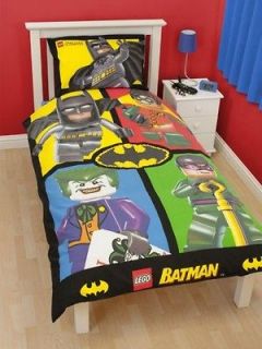 LEGO BATMAN CARDS PANEL SINGLE BED DUVET QUILT COVER SET BRAND NEW 