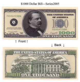 one thousand dollar bill in Federal Reserve Notes