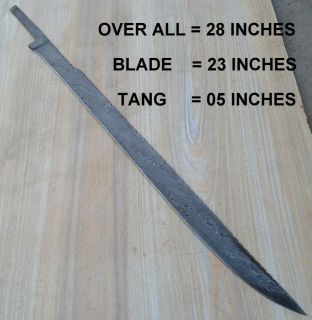 28 INCHES CUSTOM DAMASCUS KNIFE   SWORD BLANK BLADE   TWISTED PATTERN 