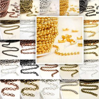   Wholesale Iron Unfinished Links Ball Curb Cable Rollo Chains 21 Styles