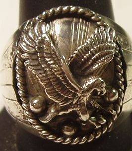 Sterling Silver Mens Eagle Ring by S. Ray / Silver Ray Navajo