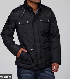 New Mens Steve Madden Jacket Black Insulated Coat Medium M