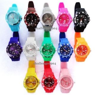 Kids Size Colorful ice style Silicone Jelly Wrist Sport Watch