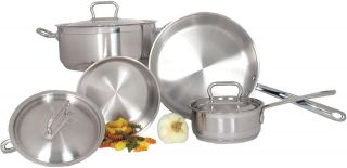 Induction Commercial Cookware Set 18 10 Stainless 7pc