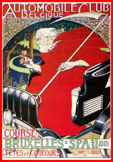   Car club Belgium Bruxelles Concours Vintage Poster Sign Plaque Advert