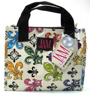 INSULATED LUNCH BAG RECYCLED WATER BOTTLES ~ FLEUR DE LIS DESIGN 