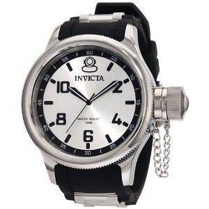 BRAND NEW Invicta Mens 1435 Russian Diver Silver Dial Rubber Watch