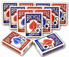12 Decks Red Blue Bicycle Jumbo Index Playing Cards