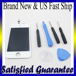 White For iPod Touch 4th Gen + Digitizer + LCD Screen Display Assembly 
