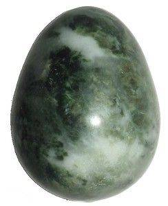 Marble Egg 03 Green White Peacock Crystal Metaphysical Healing 