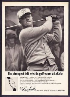 1963 Golfer Jack Nicklaus Photo LaSalle Watch print ad