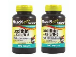    200 TABLETS LECITHIN KELP iodine B 6 PLUS CIDER VINEGAR Supplement