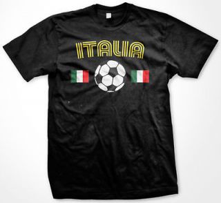 Italy Flag Soccer Football Sports Tees Mens T shirt