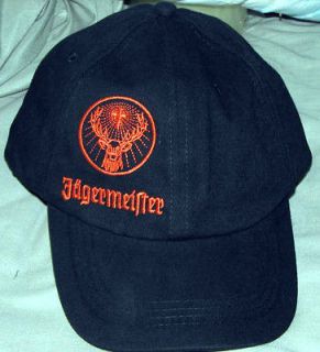 Jagermeister Black Cap / Hat with Orange Embroidered Logo ~ NEW ~