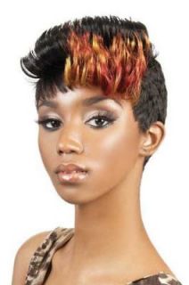 Motown Tress Short Spiky Top Curled Bang Wig Scarlet