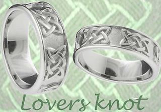   Silver Lovers Knot Celtic Band Wedding Ring Set Irish Made sz 10 r