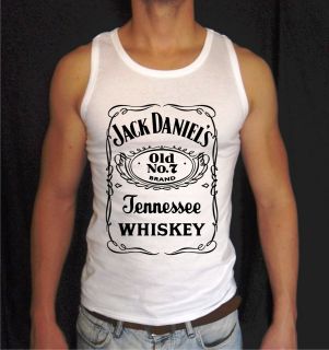 White Jack Daniels Tank Top all sz S XXL Jack Daniels Scotch Whisky