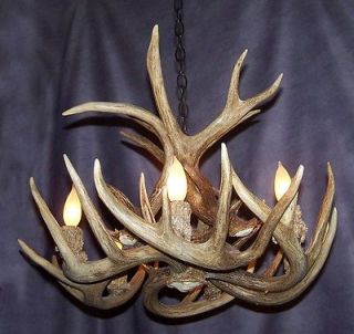 GREAT DEAL WHITETAIL REAL ANTLER DEER CHANDELIER BY CDN, LAMPS SP 2