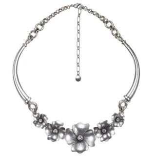 Bohm Silver Plated Floral Necklace