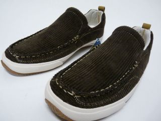 Mens Margaritaville Canvas Loafer Boat Shoe Dark Brown Size 9 New
