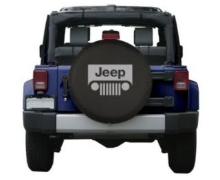   Jeep® Classic 32 logo Black Denim Vinyl Tire Cover (Fits Jeep
