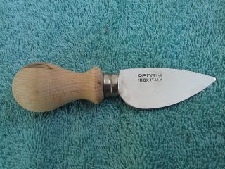 6L40 Pedrini Italy Inox SS Cheese/Pate Spreader Knife Wood Handled