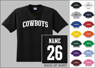   Custom Name & Number Personalized Football Youth Jersey T shirt