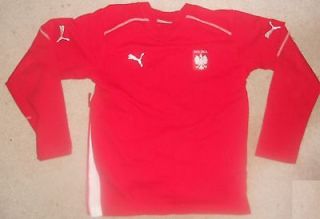 PUMA POLAND SOCCER PULLOVER JERSEY TEAM POLSKA MEDIUM SIDE ZIPPERS 